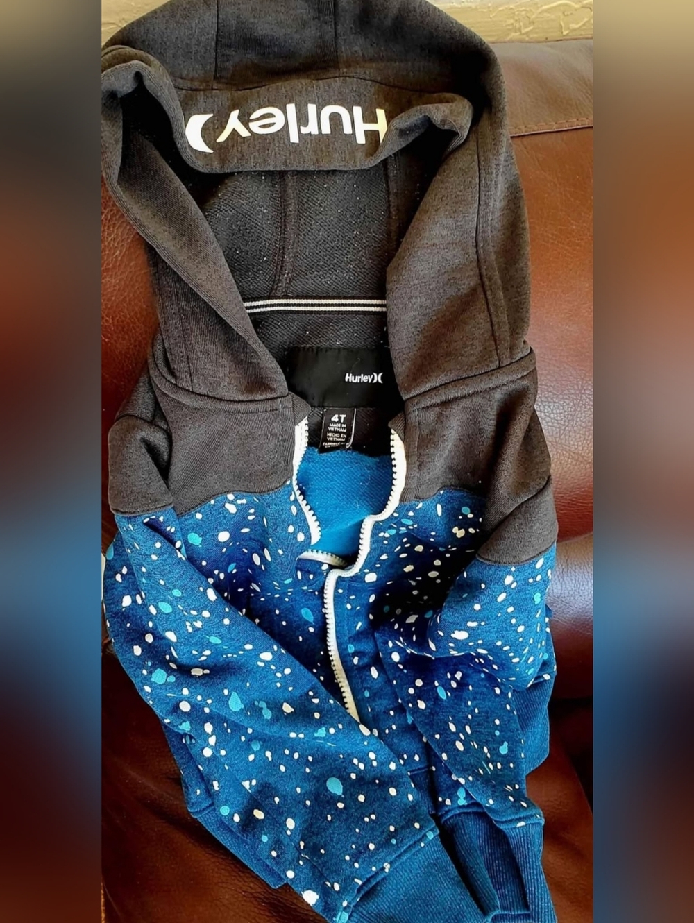 Hurley Boys Blue Speckle Zip Hoodie